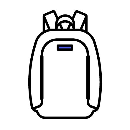 Na štítek na přední straně batohu Na štítek na přední straně batohu