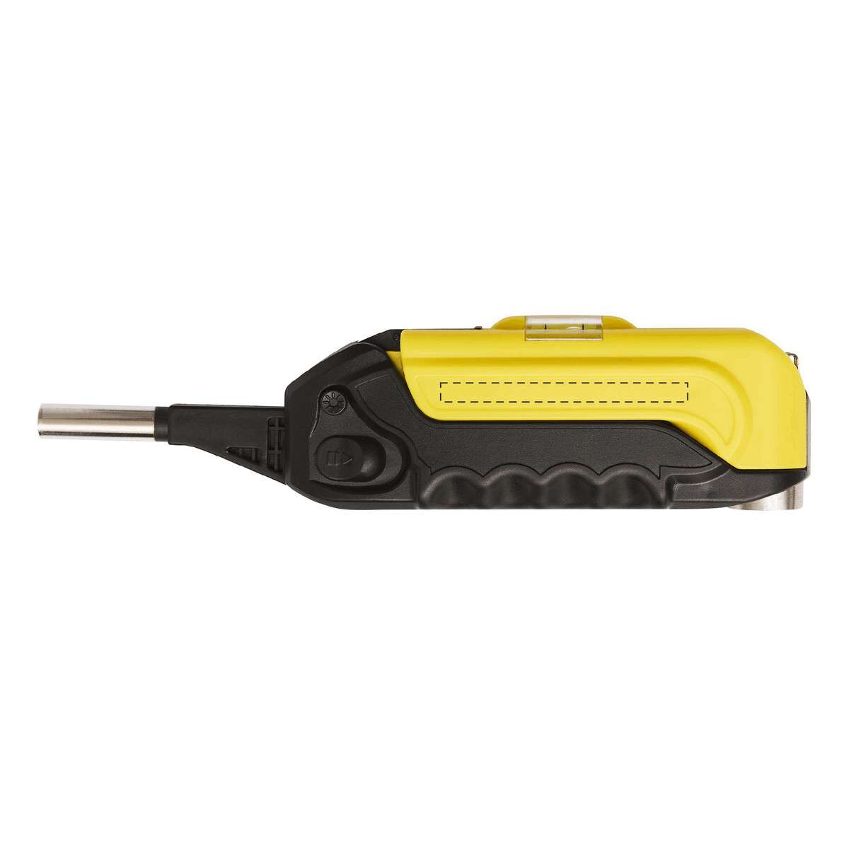 centered on the yellow area below the spirit level