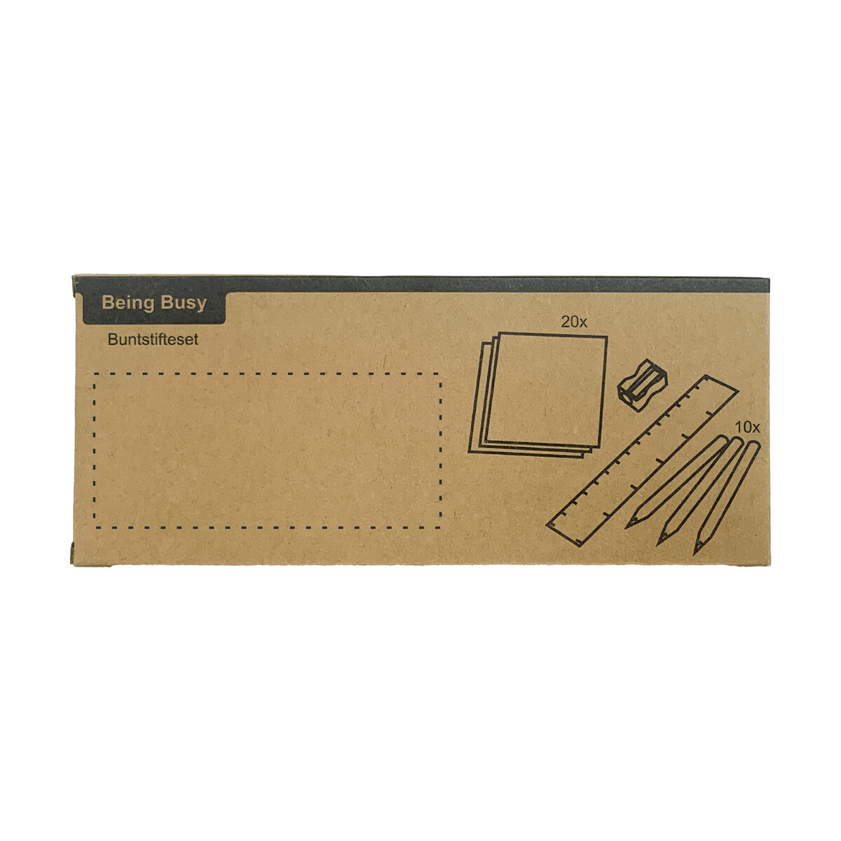 Uprostřed přední strany krabice Uprostřed přední strany krabice