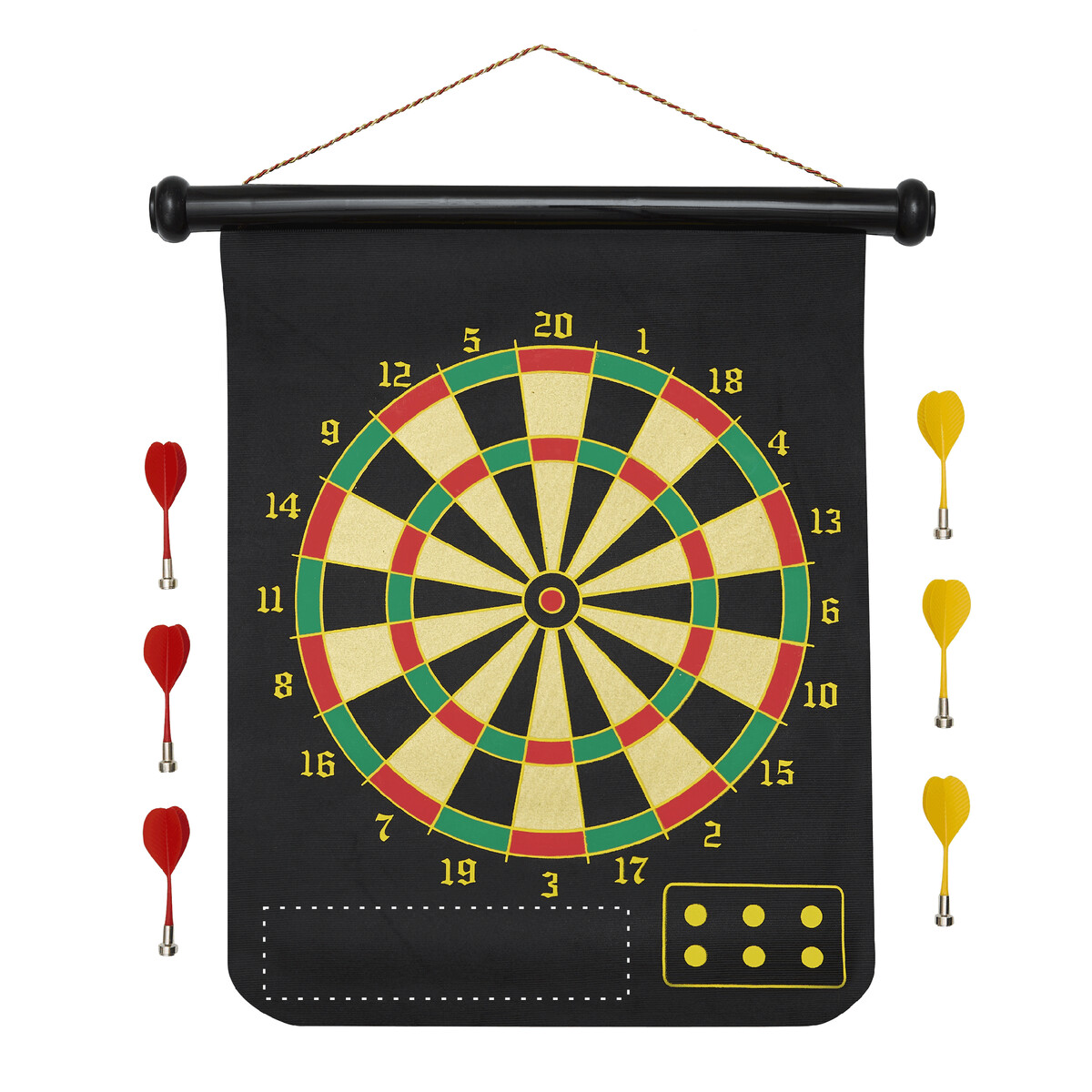 on the dartboard in the bottom left corner