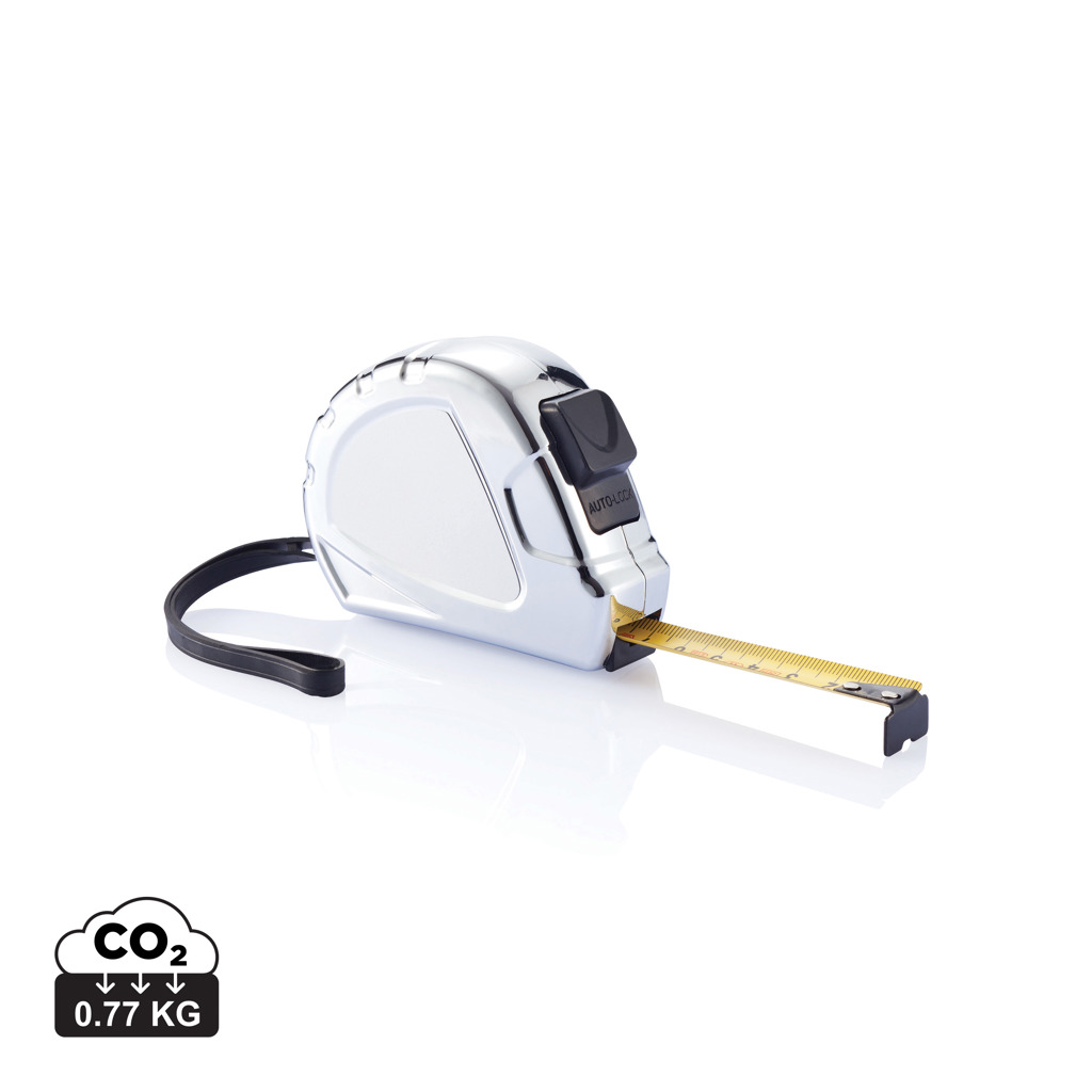 Plastový svinovací metr SAGA, 3 metry - stříbrná