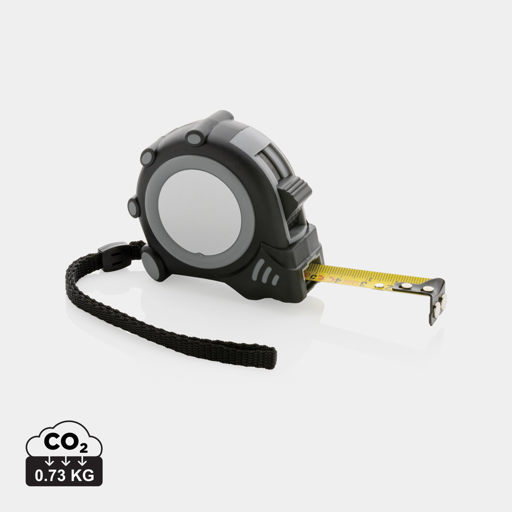 Svinovací metr Grip COPE z recyklovaného plastu, 3 m - šedá