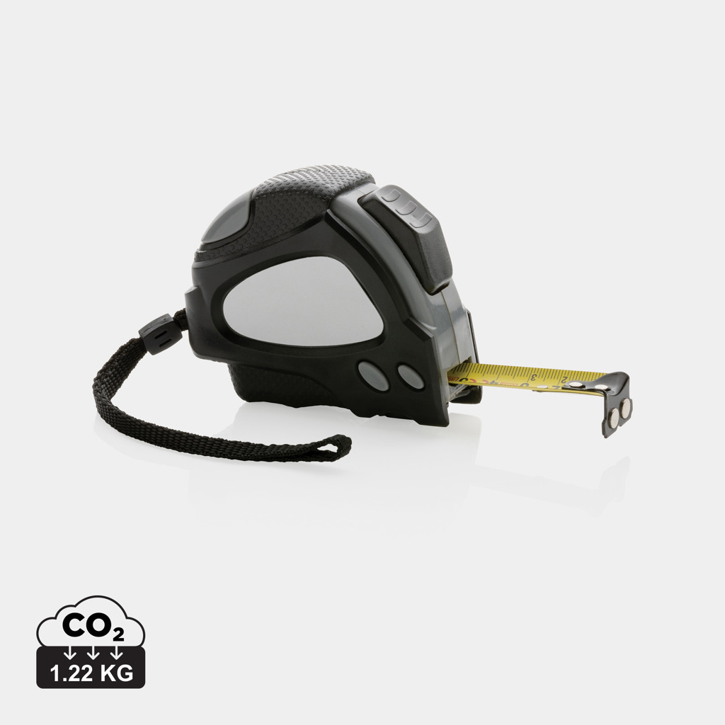 Svinovací metr s auto stop funkcí SINES z recyklovaného plastu, 5 m - černá