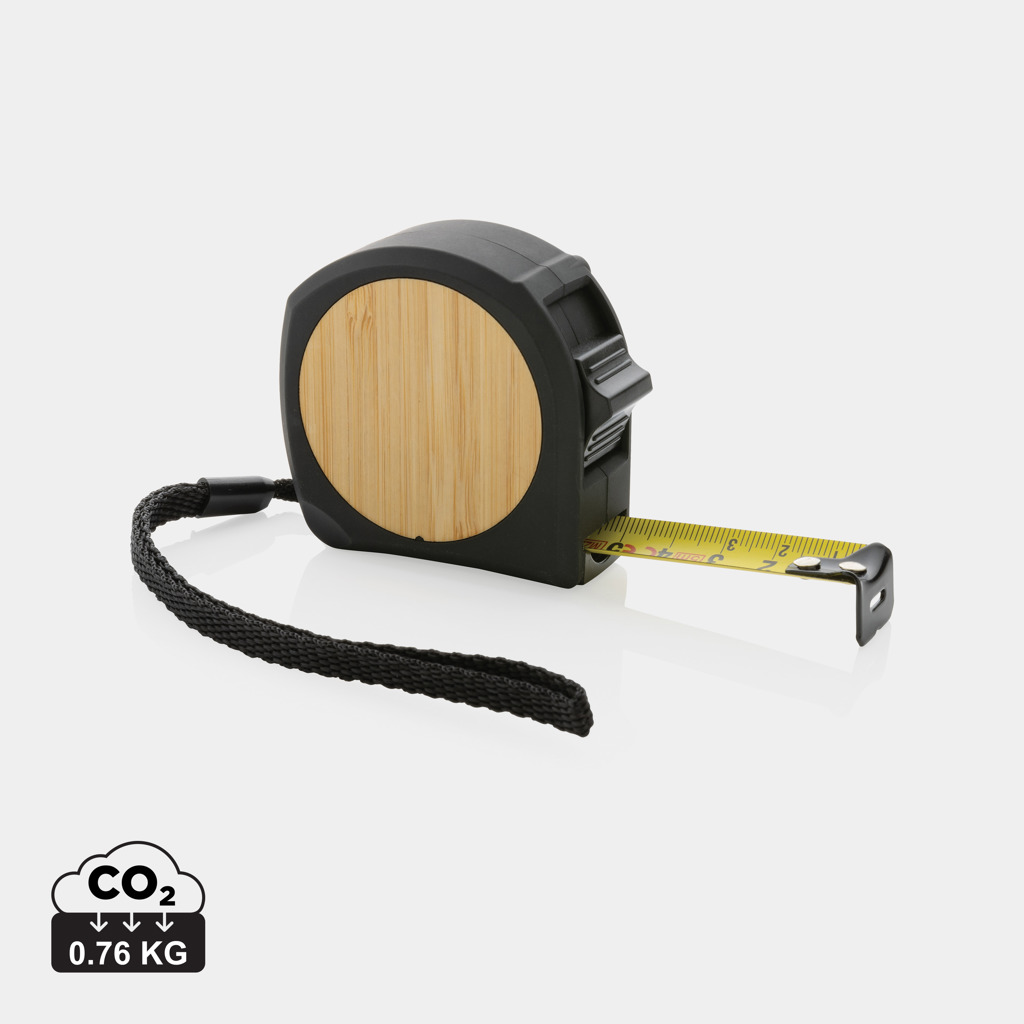 Wrapping tape measure MANLY made of recycled plastic and FSC bamboo, 5 m