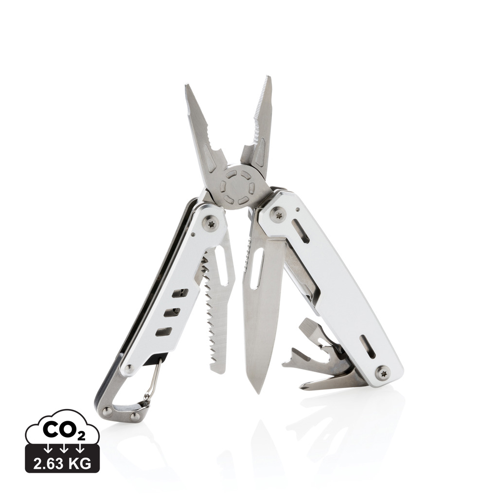 Stainless steel multi-tool ALLISON with 11 functions and carabiner