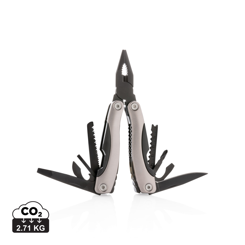 Stainless steel multi-tool OVALE with nylon sheath, 14 functions - black