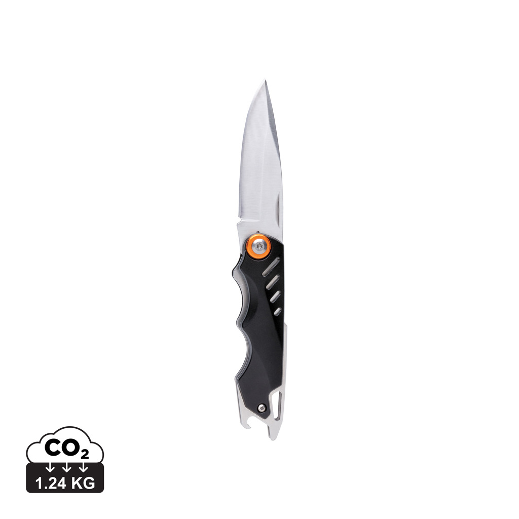 Fixed closing knife LAIRY with opener - black