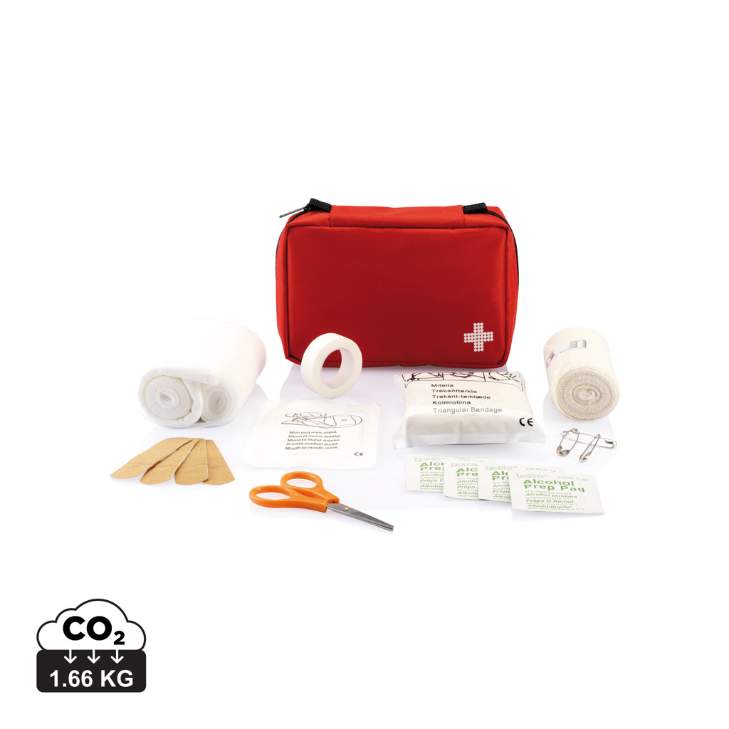 First aid kit RUBIN in textile zipped pouch, 24 pcs