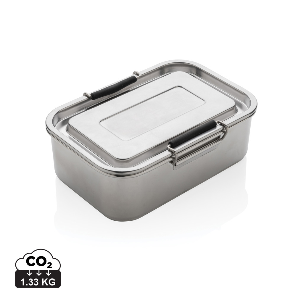 Stainless steel food box DOOS made of recycled material - silver