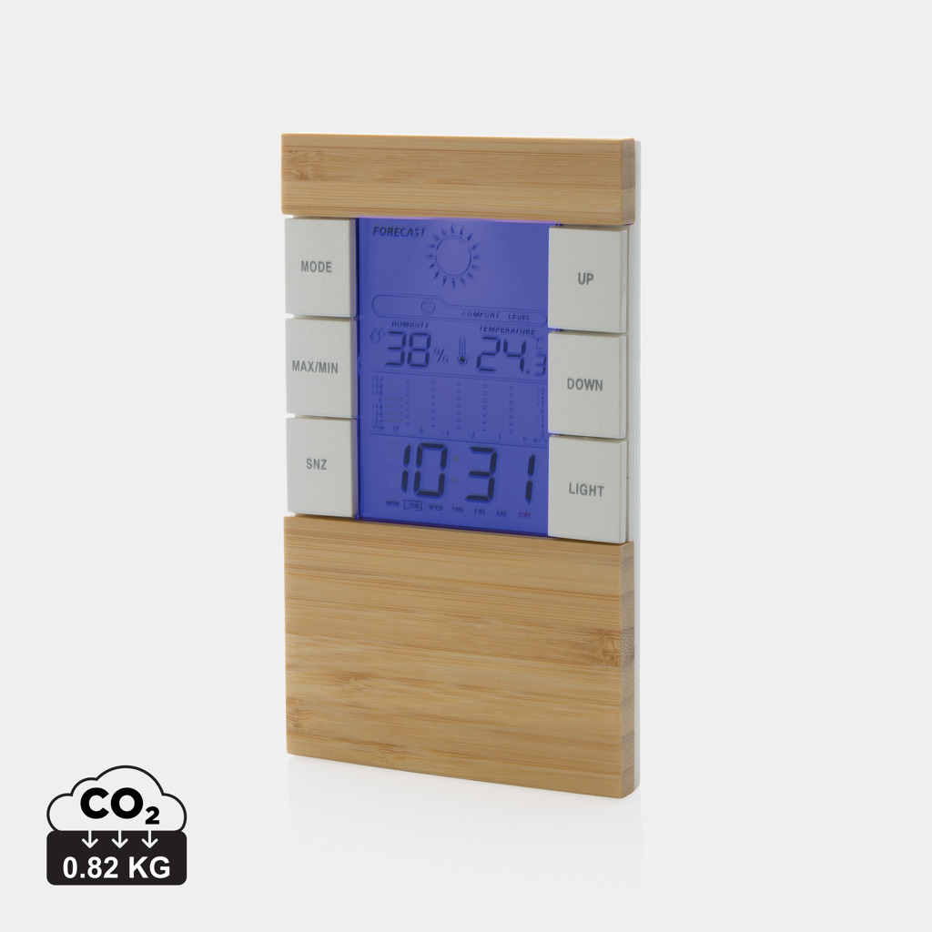 Weather station Utah made of RCS plastic and FSC bamboo - brown