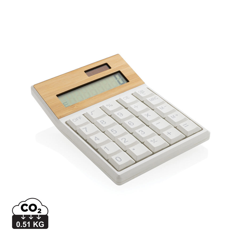 Calculator Utah made of recycled plastic and FSC bamboo SOIT - brown
