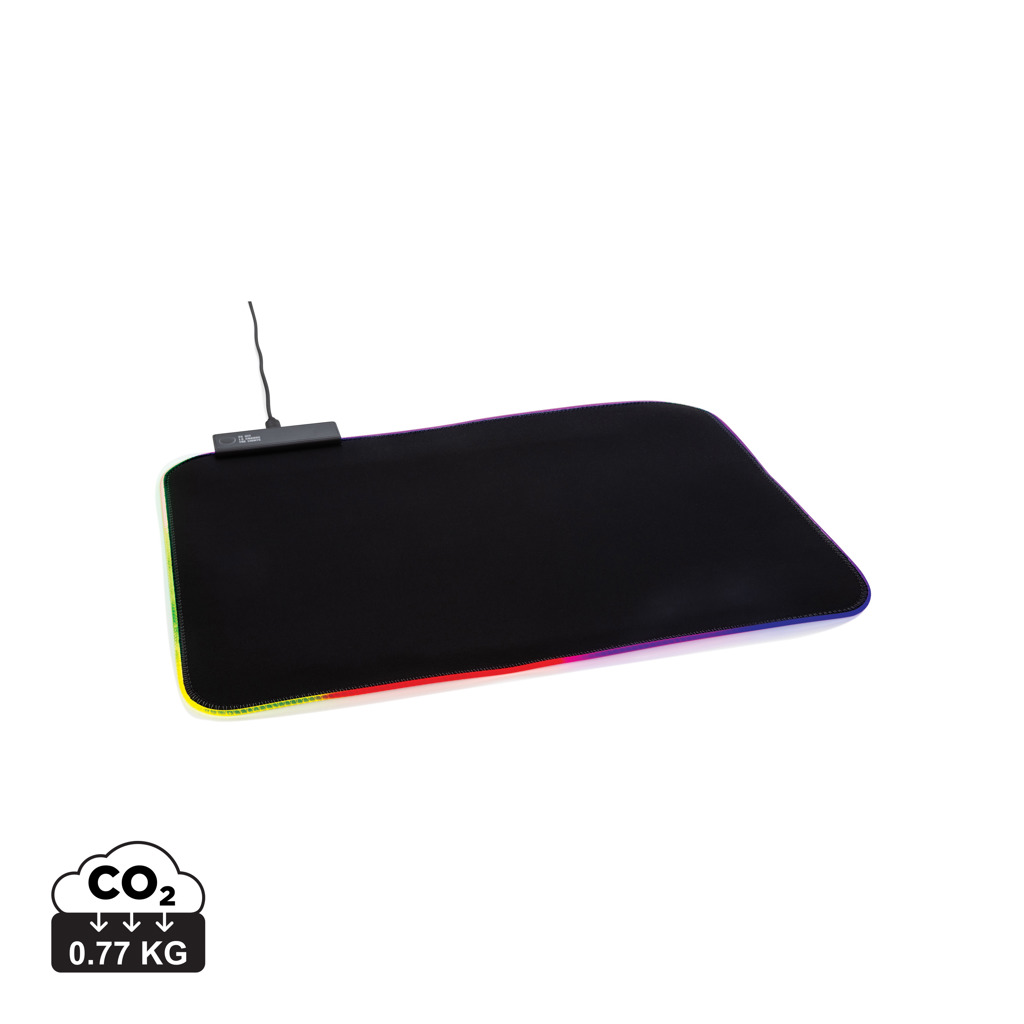 Herní podložka pod myš ONDER s RGB podsvícením - černá