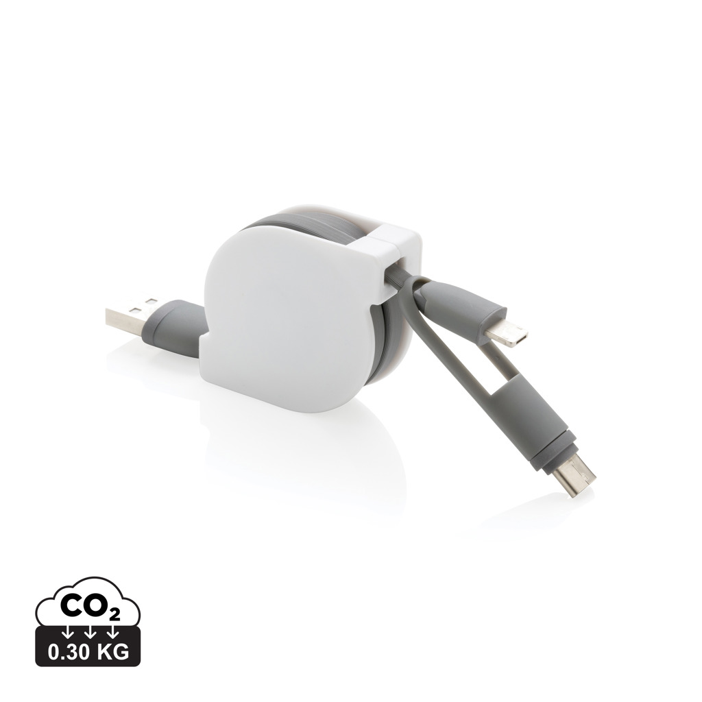 Plastový svinovací USB kabel SHIGA, 3v1