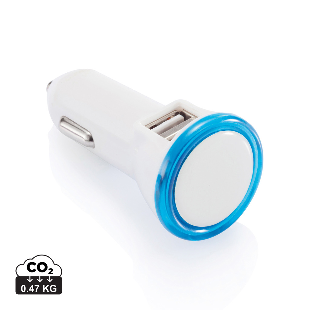 Přenosná nabíječka do auta SOTTO s LED světlem, 2 USB porty - modrá