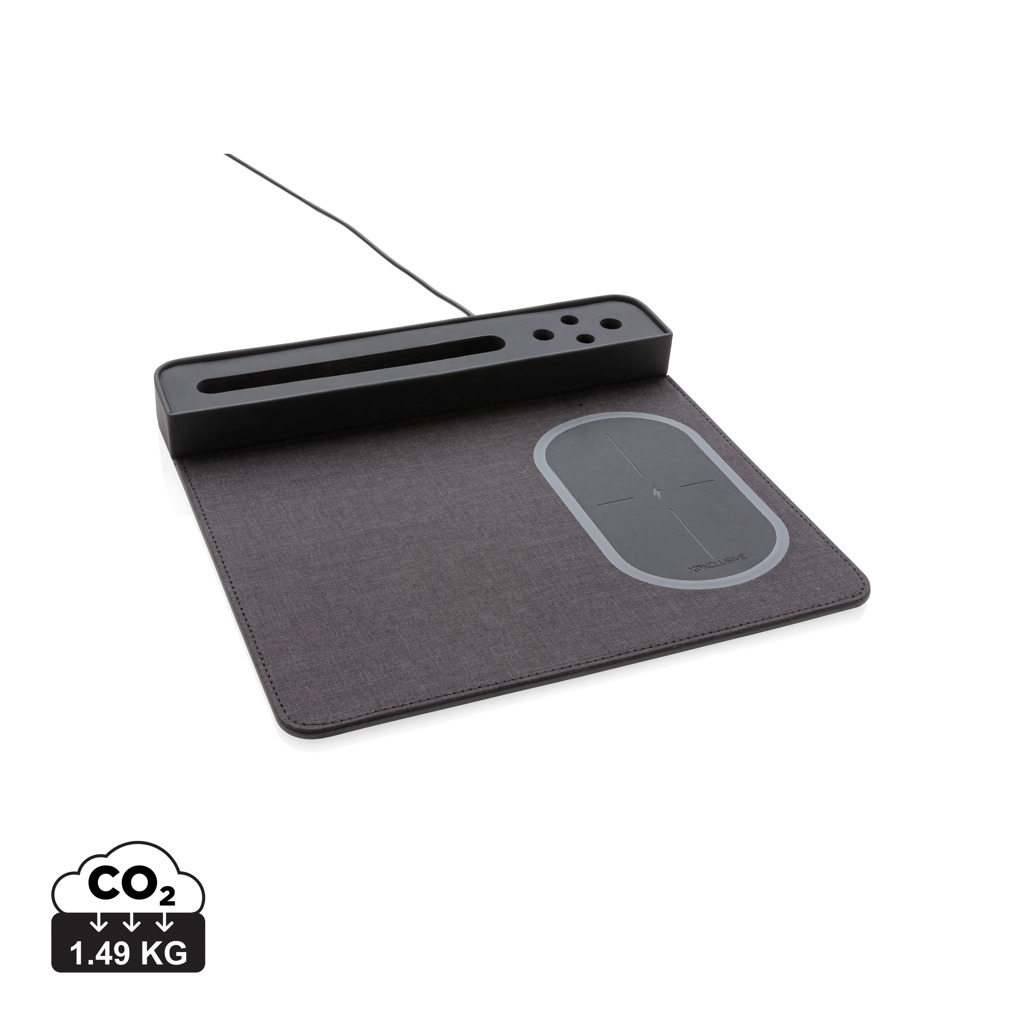 Practical multifunctional mouse pad HERO with wireless charger - black