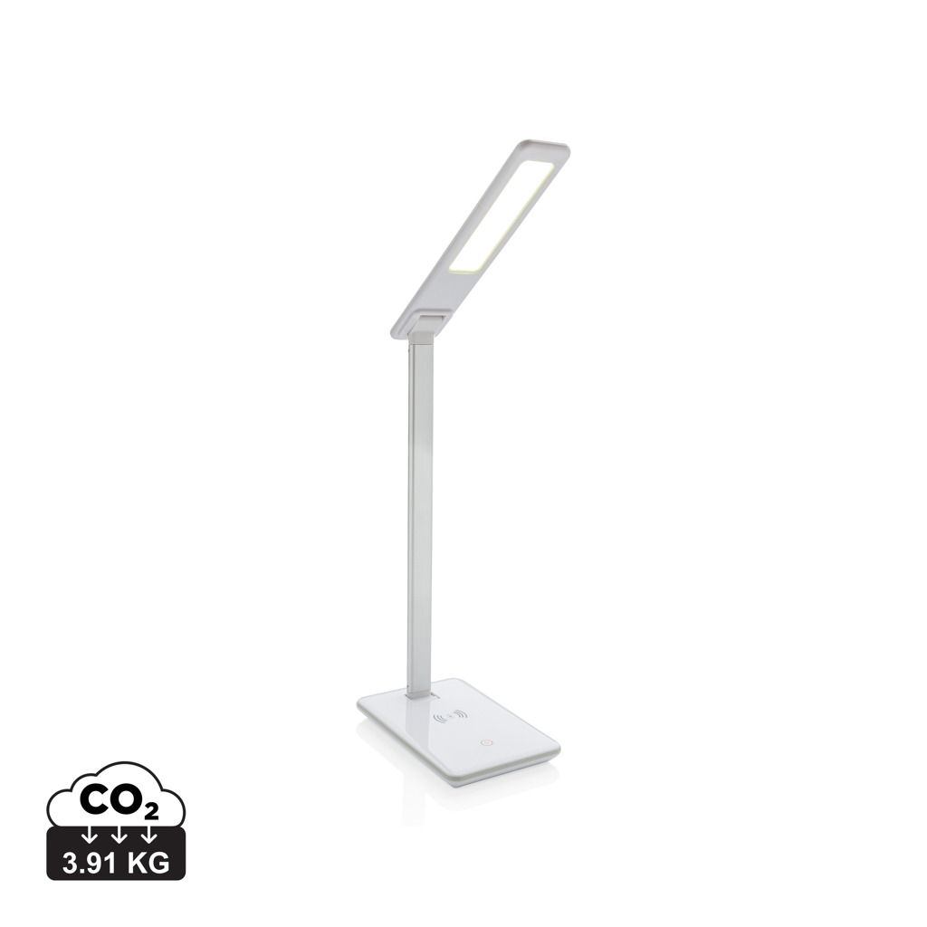 Table lamp WAGGA with integrated wireless charging - white