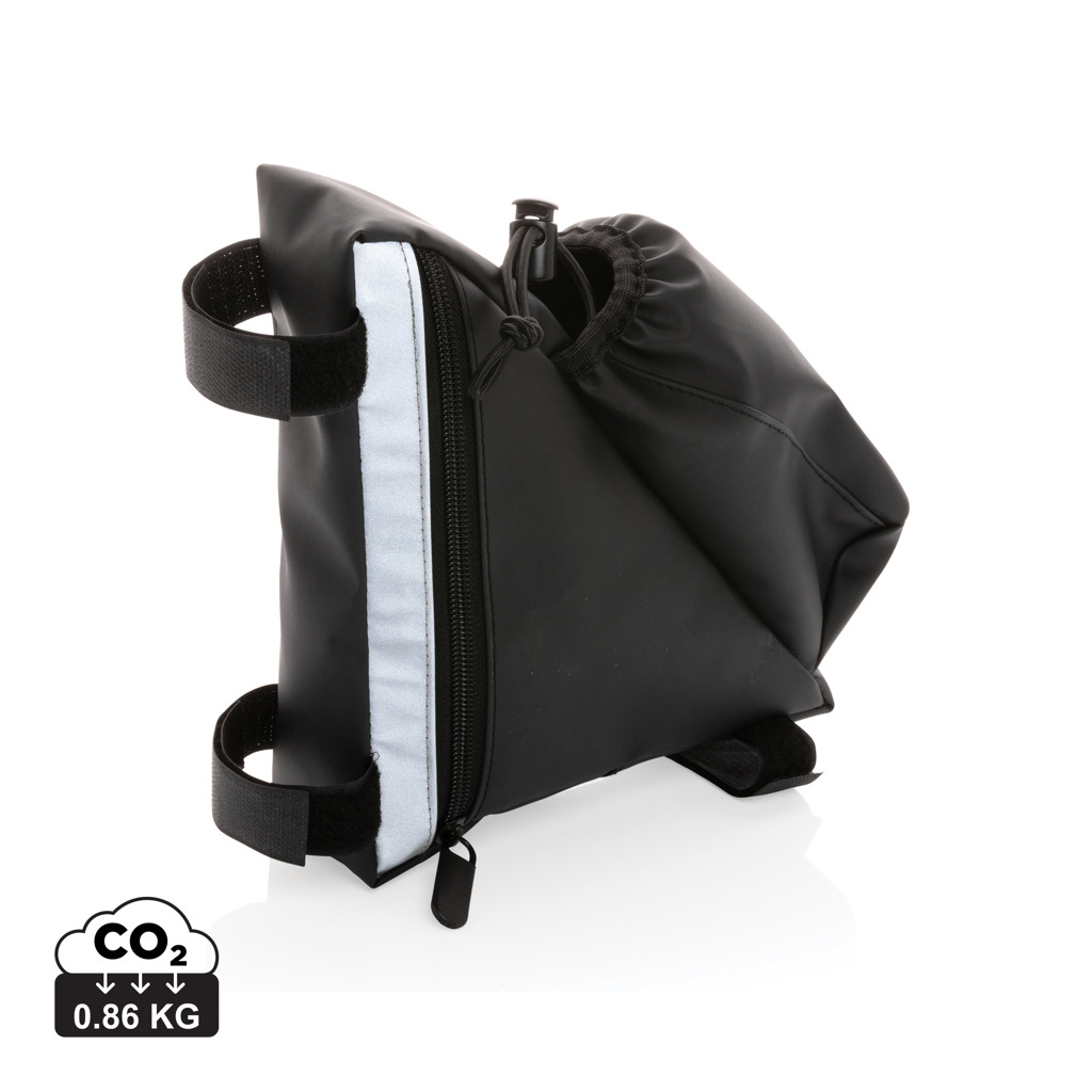 Reflective bag for bike frame REDDENS with bottle holder - black