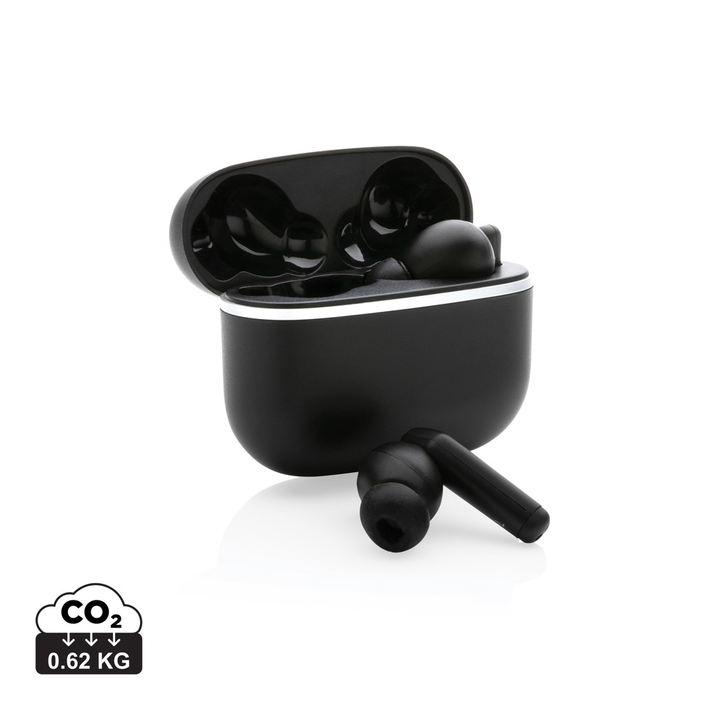 Wireless headphones Swiss Peak DUAD made of recycled plastic - black