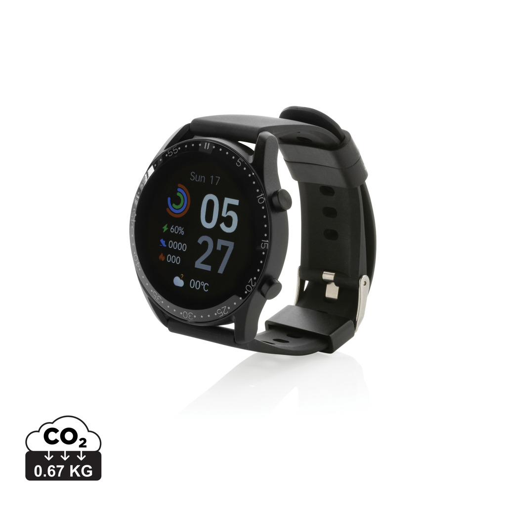 Fitness hodinky Fit Watch z recyklovaného plastu - černá