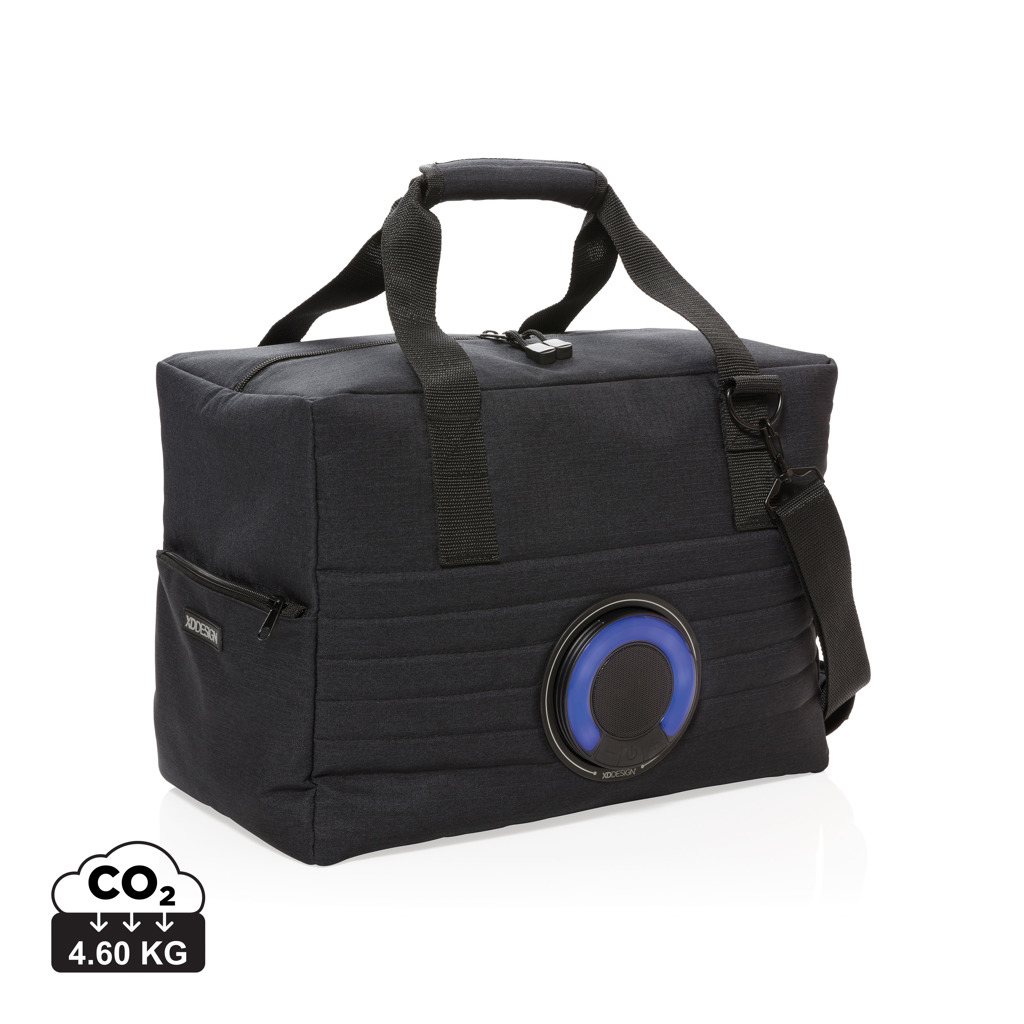 Large cooling bag SPRING with integrated speaker - black
