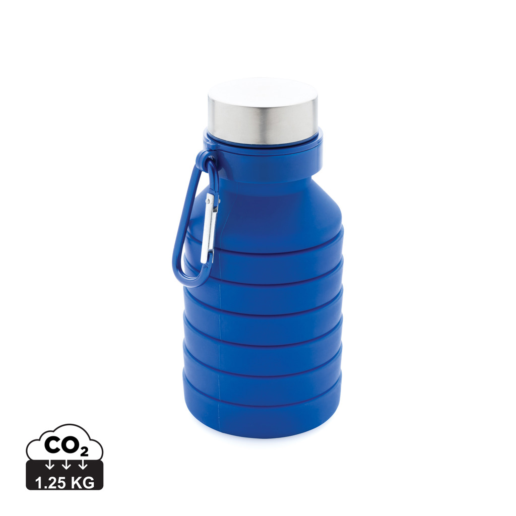 Silicone foldable bottle HIGDON with carabiner, 550 ml