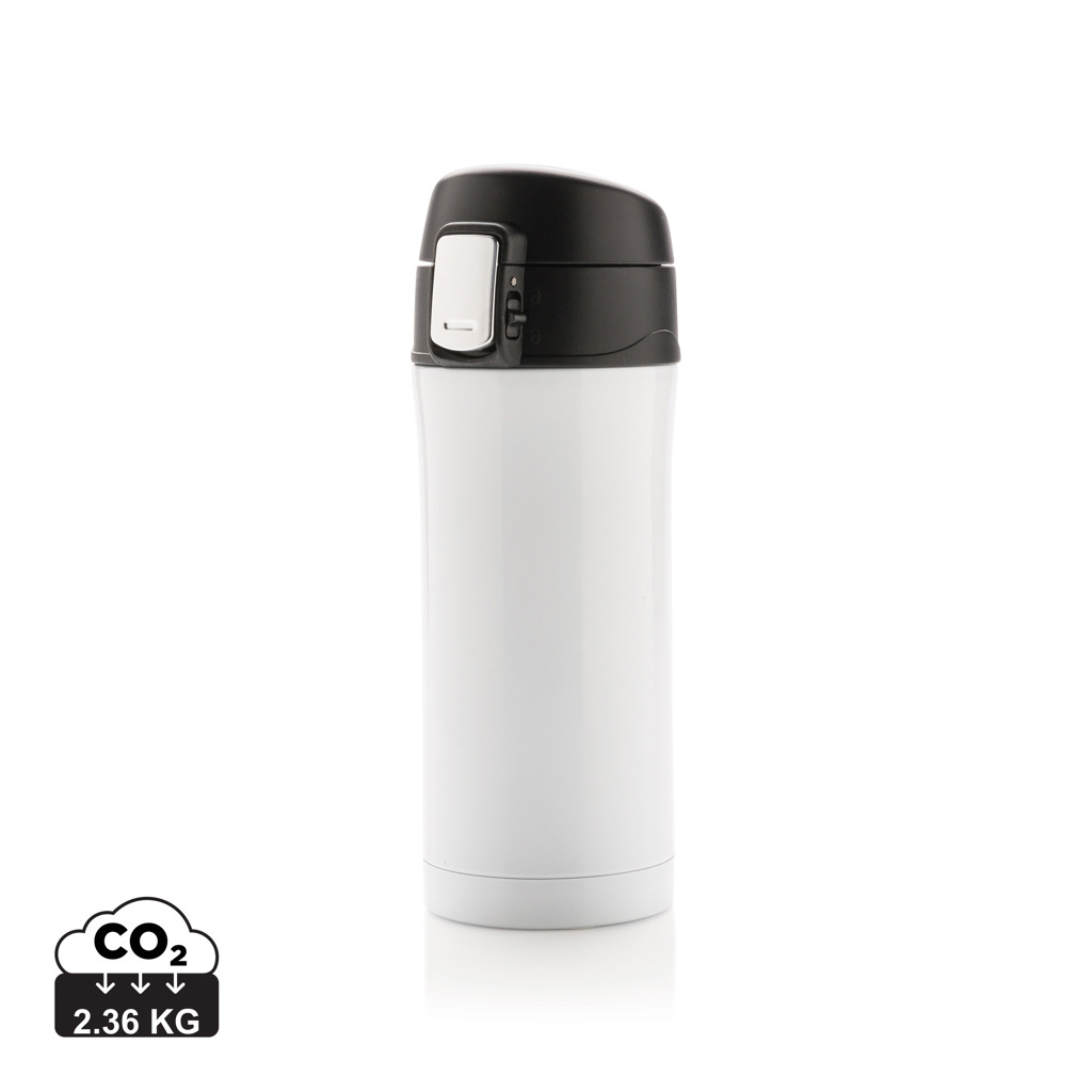 Stainless steel thermo mug FUSSERS with one-hand opening function, 300 ml