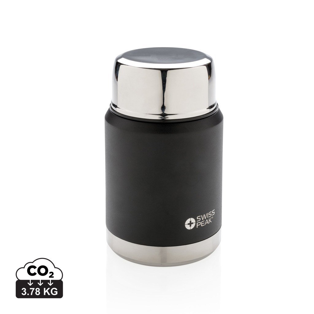 Značkový termohrnek Swiss Peak ELITE COOPER II s lžičkou, 500 ml - černá