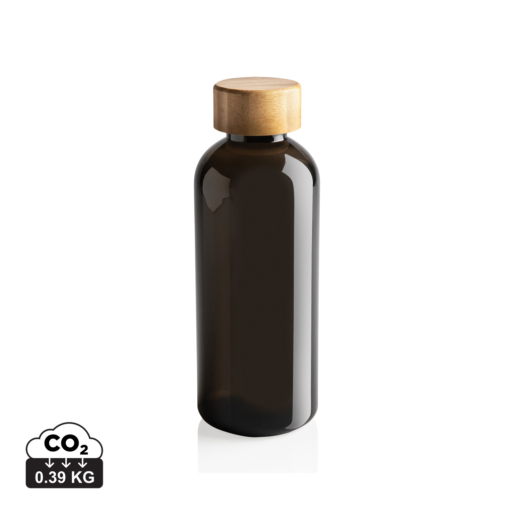 Plastová lahev na vodu z RPET materiálu FLES s bambusovým víčkem, 660 ml