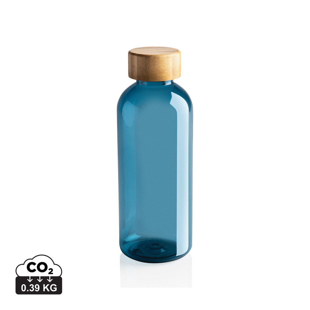 Plastová lahev na vodu z RPET materiálu FLES s bambusovým víčkem, 660 ml