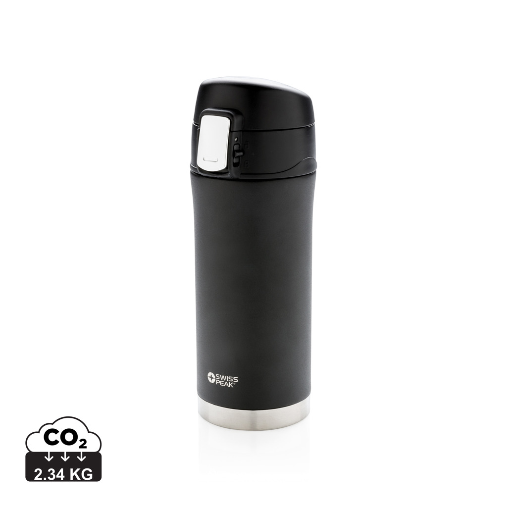Branded thermo mug Swiss Peak ELITE COOPER, 300 ml - black