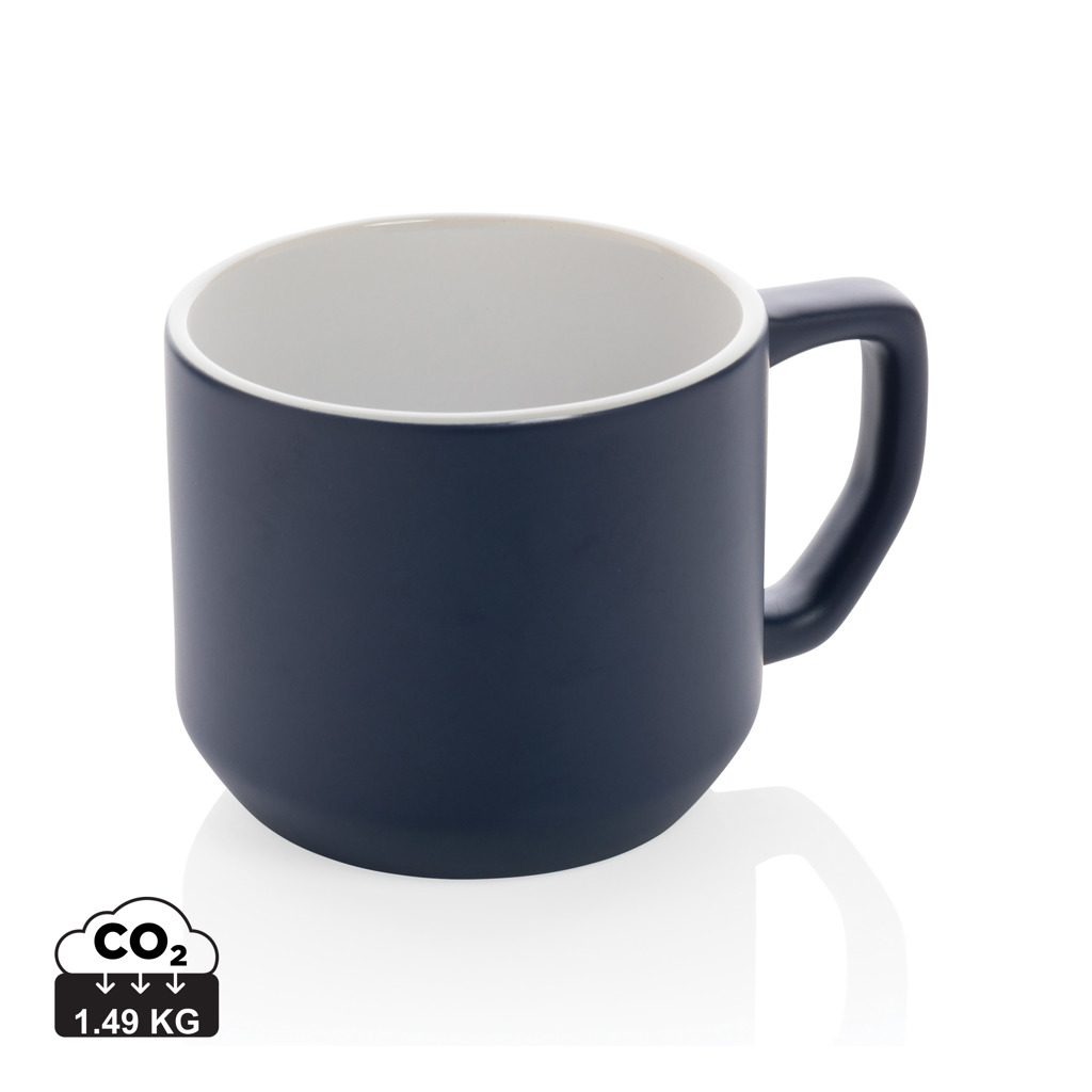 Modern ceramic mug LEANDER, 350 ml