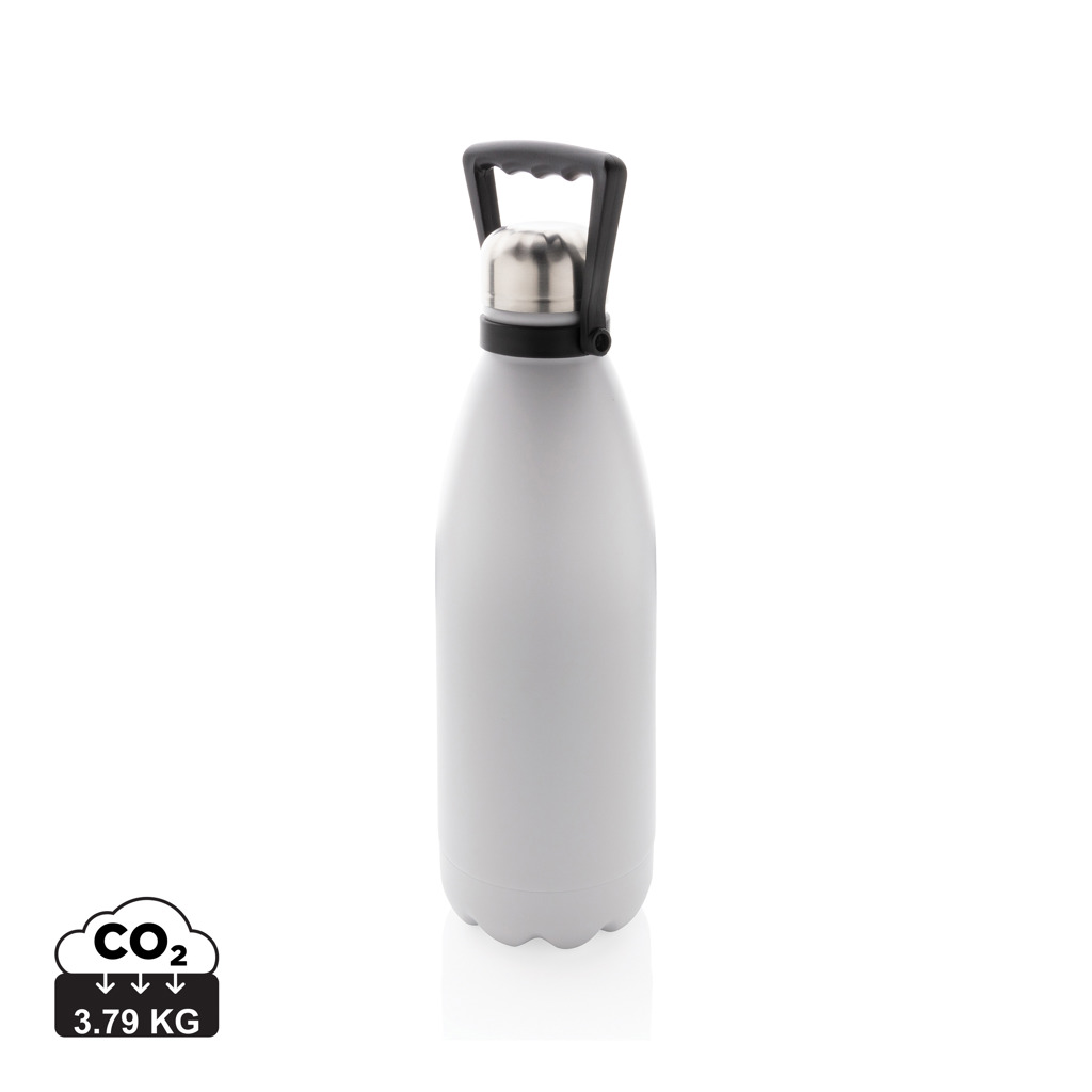 Large recycled steel thermo bottle OPERABLE, 1.5 l