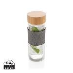 Skleněná dvoustěnná lahev CULLS s bambusovým víčkem, kolekce Impact, 750 ml - transparentní