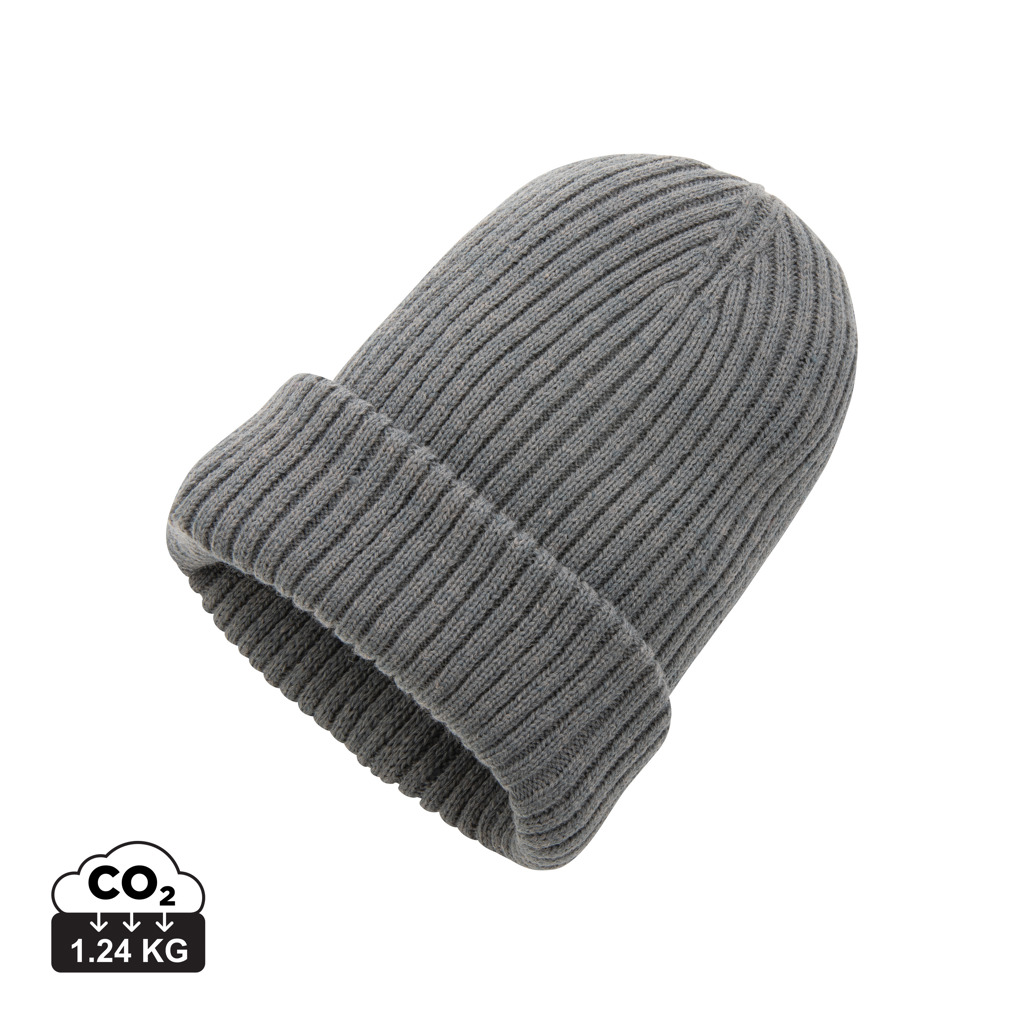 Dvojitě pletená beanie čepice Impact z Polylana® AWARE™ - antracitová
