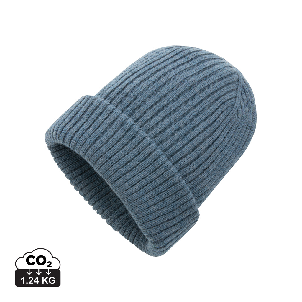 Dvojitě pletená beanie čepice Impact z Polylana® AWARE™ - modrá