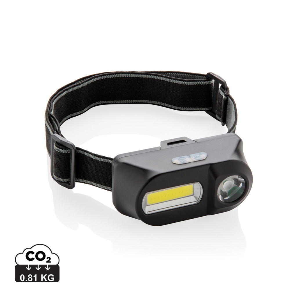 Plastic dual headlamp DECKER with two types of light - black