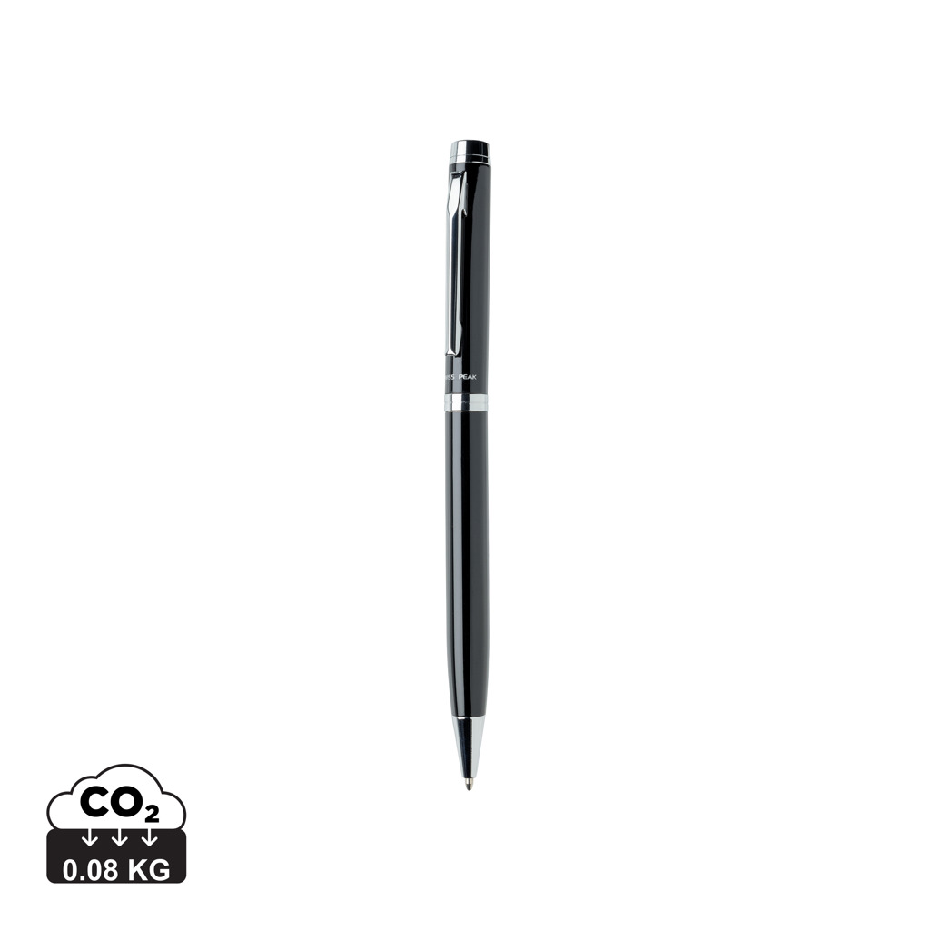 Branded ballpoint pen Swiss Peak ANTONIO with German ink refill - black