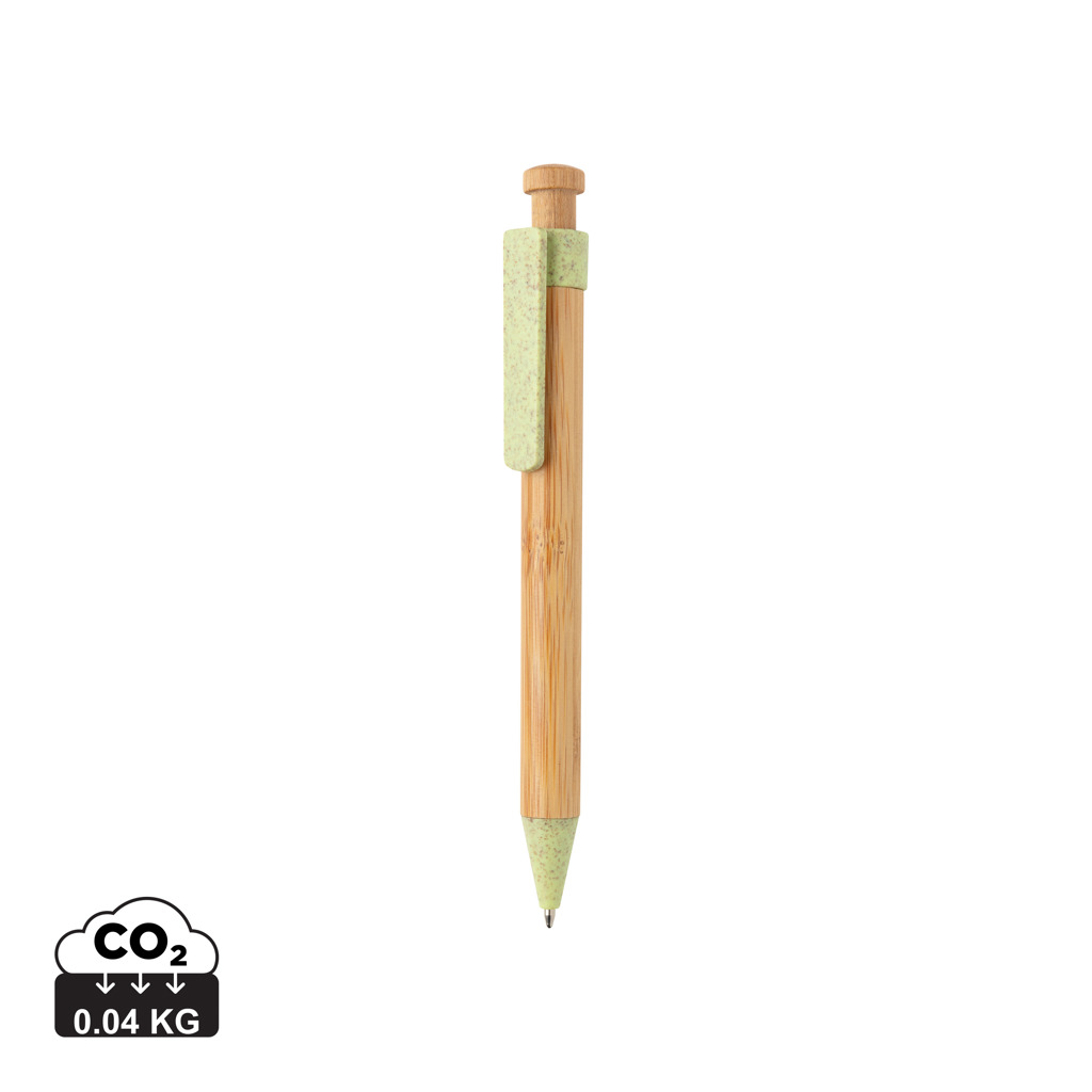 Bambusové kuličkové pero LIBS s klipem z pšeničné slámy