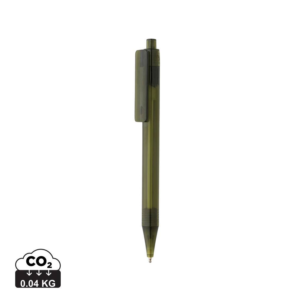 Plastové průhledné pero pero X8 z RPET materiálu