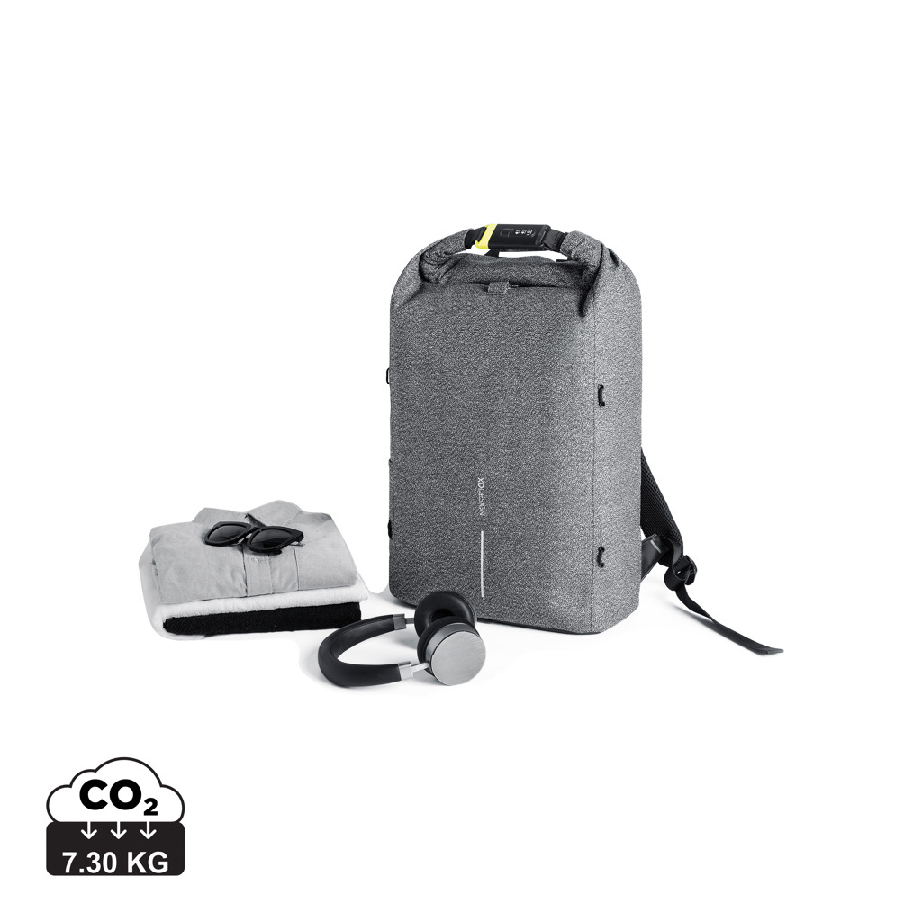 Impregnable backpack URBAN BOBBY with pocket with RFID protection - grey