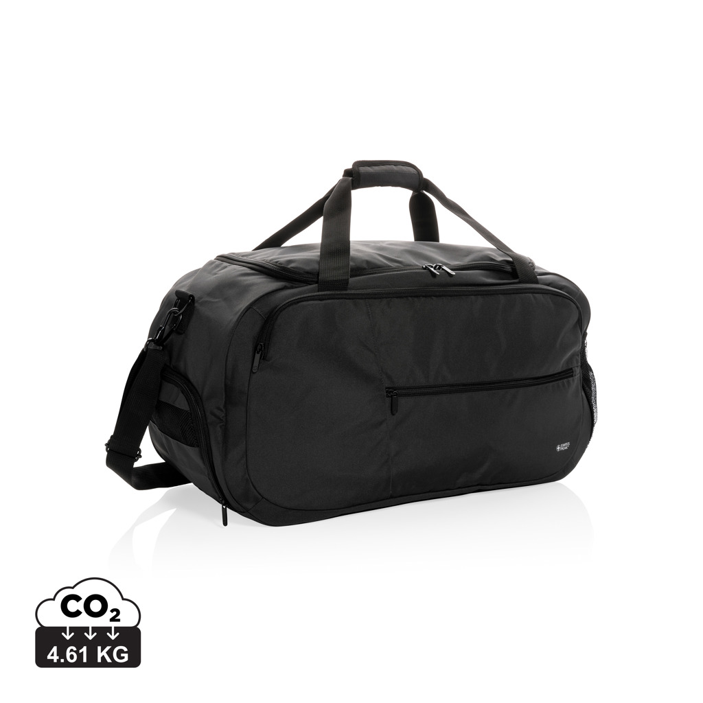 Sport bag Swiss Peak LINENS made of AWARE™ RPET material - black