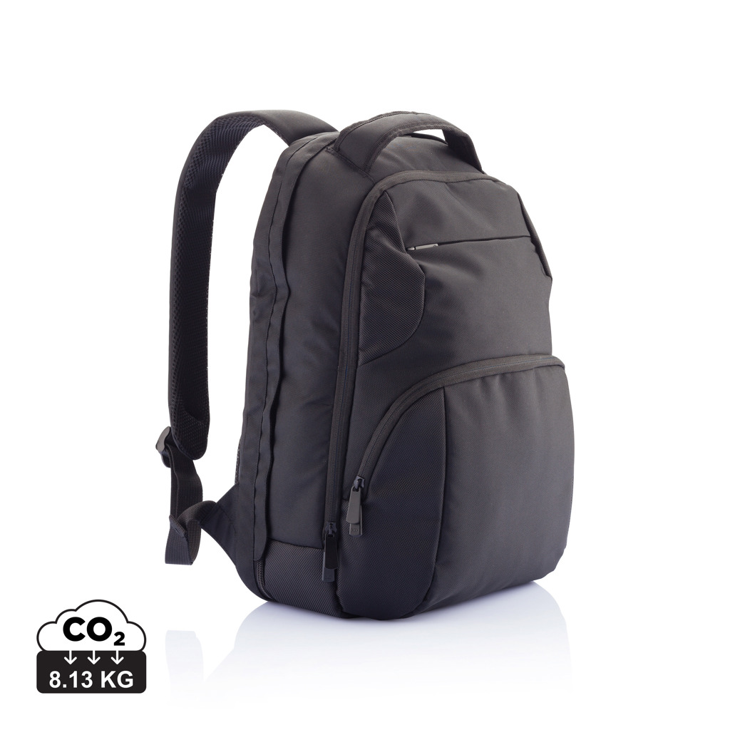 Polyester laptop backpack GENOM with tablet compartment - black