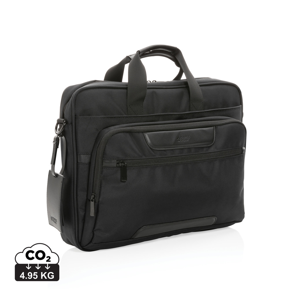 15.6" laptop bag Swiss Peak CHACED made of RPET AWARE™ material - black