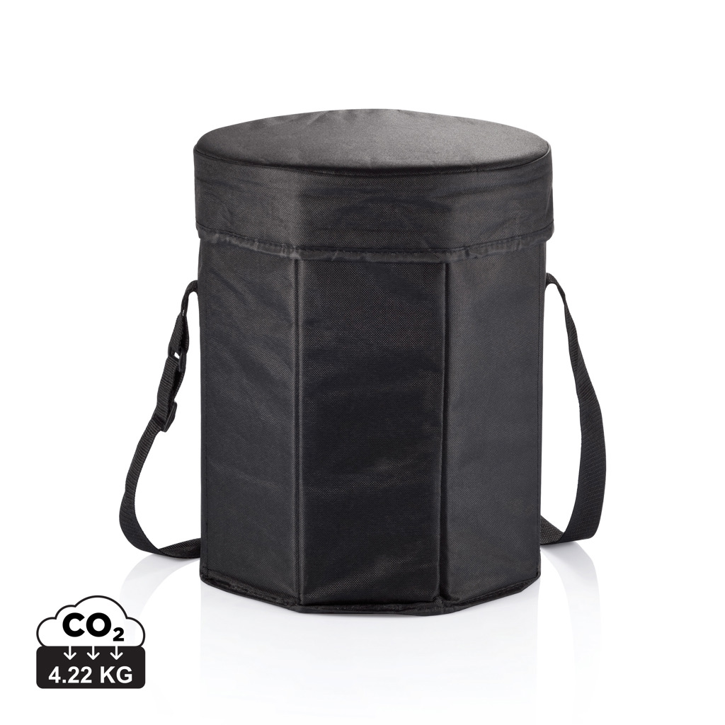 Polyesterová chladící taška INTL s funkcí podsedáku - černá