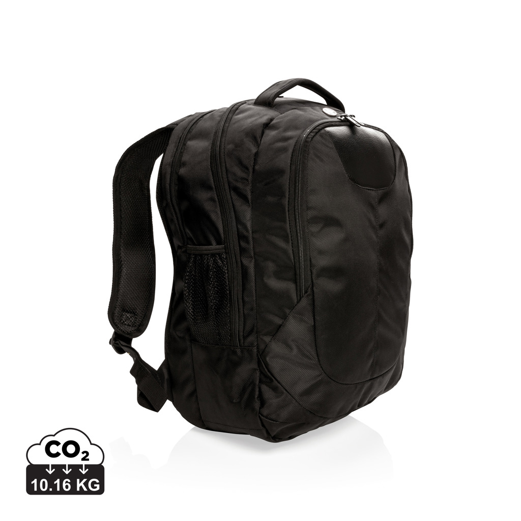 Značkový outdoorový batoh Swiss Peak SEATTLE se skládací pláštěnkou - černá