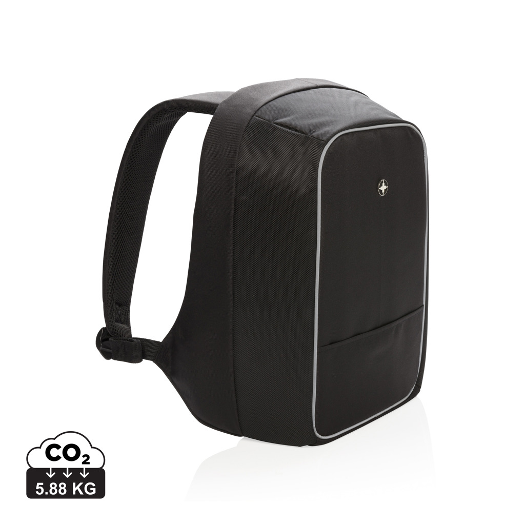 Branded backpack for 15.6-inch laptop Swiss Peak NEWARK with cut resistance - black