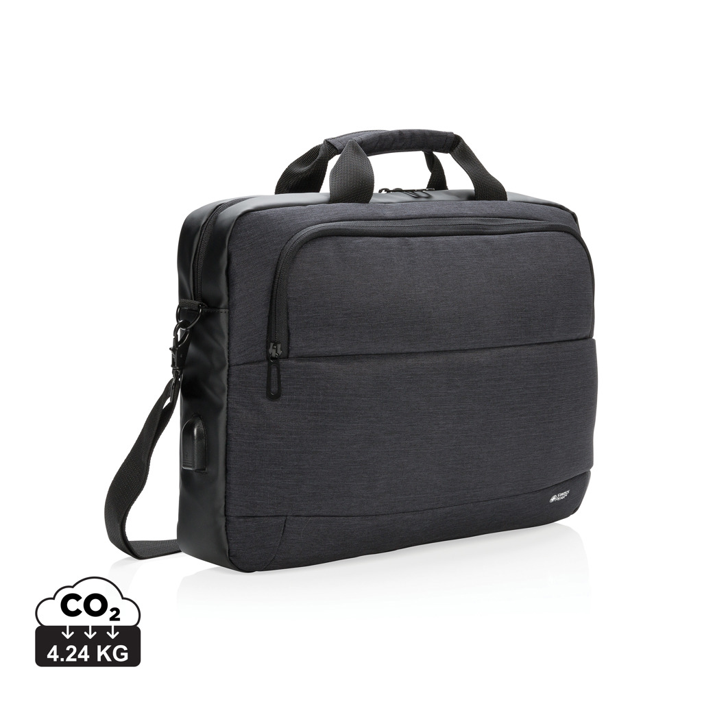 Branded modern 15-inch laptop bag Swiss Peak ASTERION - black