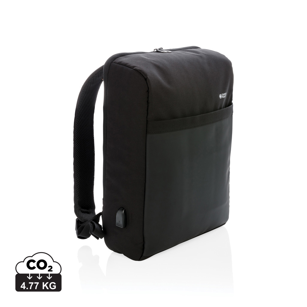 Značkový batoh na 15” notebook Swiss Peak SCUBA s RFID ochranou - černá