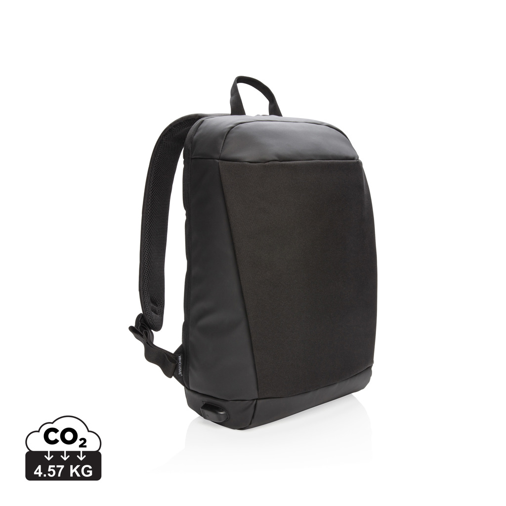 Nedobytný batoh na 15,6palcový notebook CONY s USB portem a RFID kapsou - černá