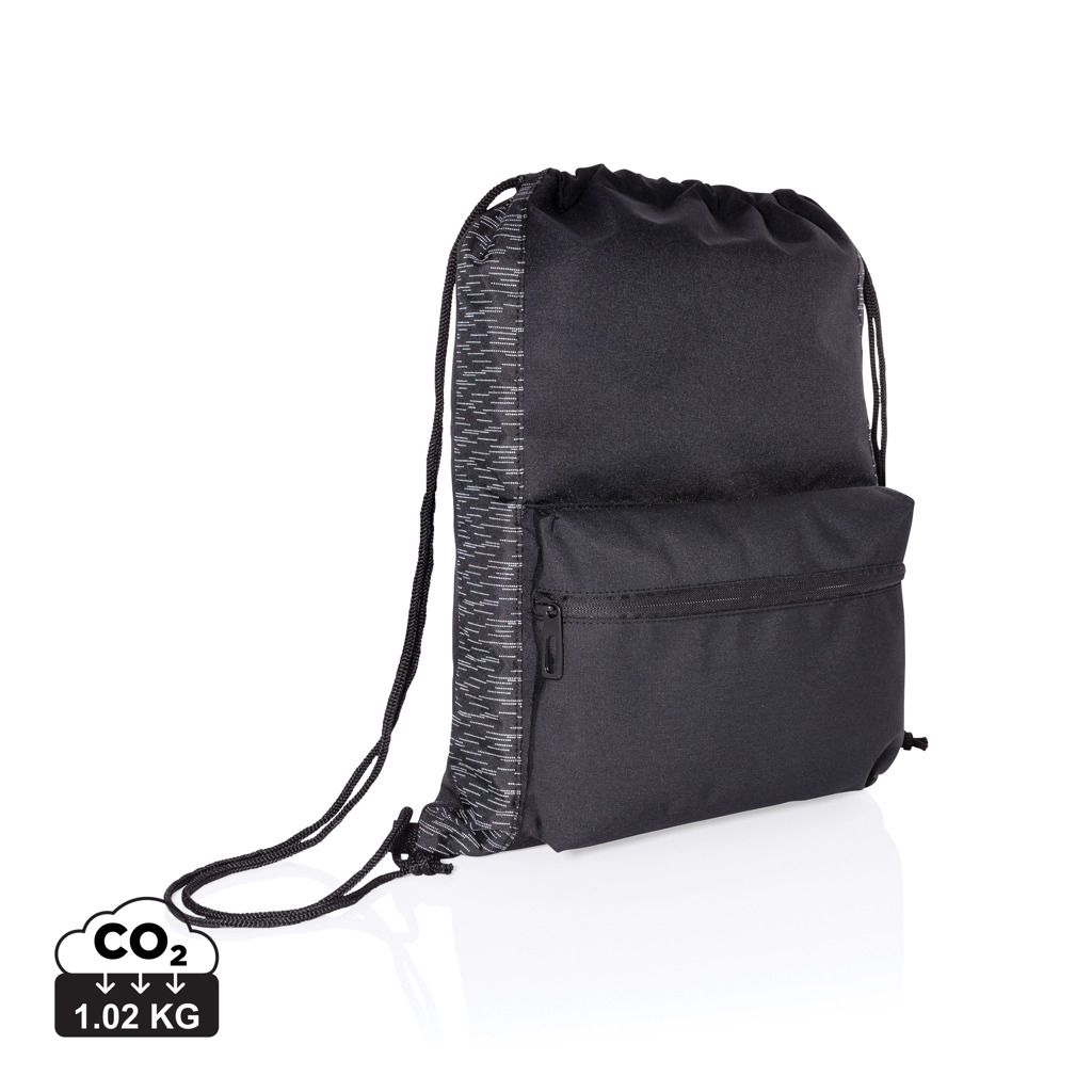 Reflective drawstring backpack ARIAN in RPET AWARE™ - black